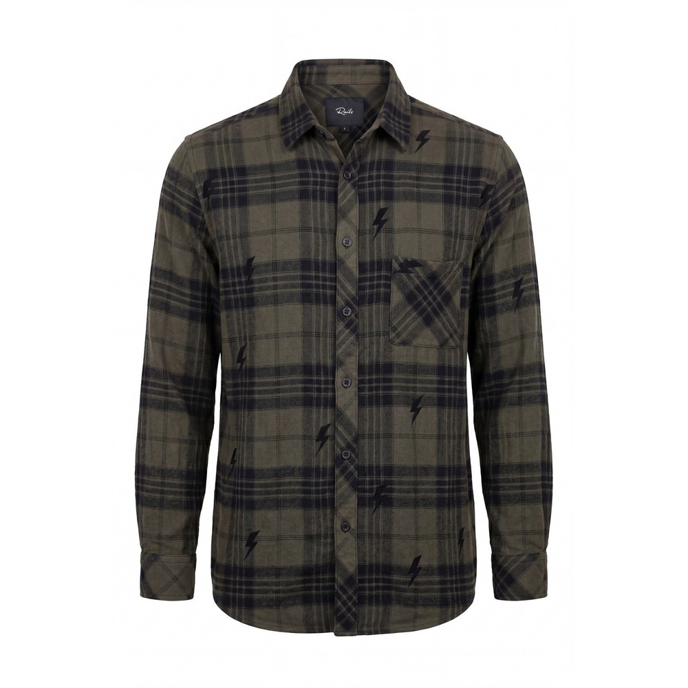 Rails Shirt Womens L Green Plaid Hunter Lightning Print Button Up Casual